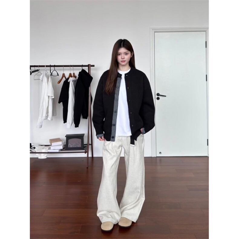 1506A/GY490/P66秋冬新款开衫毛衣美式休闲慵懒风V领针织衫外套1，男装针织衫/毛衣，星座1506A