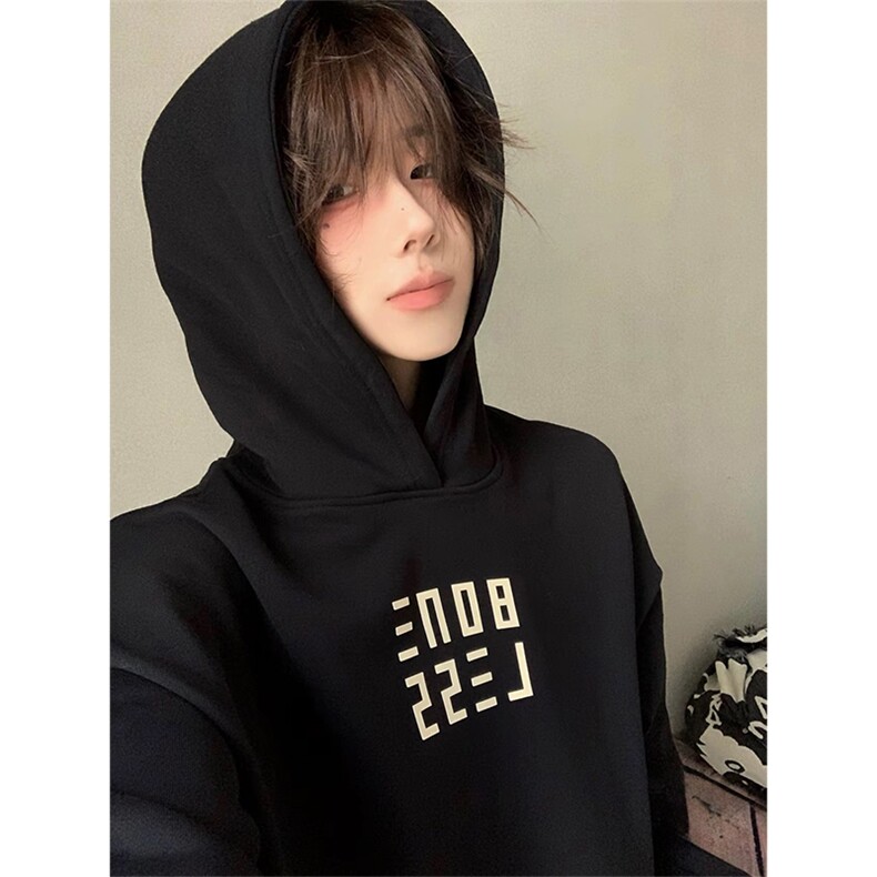 抖音得物高品质印花连帽卫衣秋冬装美式宽松连帽纯色卫衣ADL110,男装卫衣,电商A443