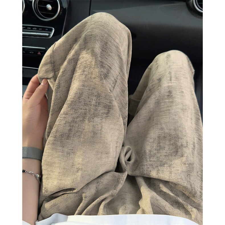 特批P33无差价夏季时尚扎染凉感冰丝垂感薄款大码休闲裤男K5618，男装休闲裤，电商A001-1