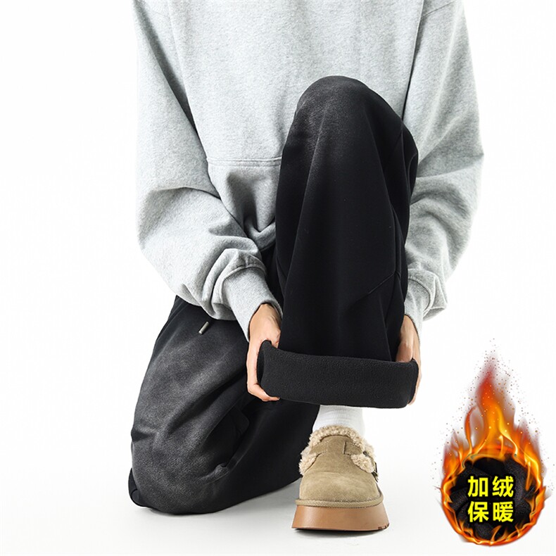 美式复古水洗休闲裤显瘦加绒加厚卫裤男K8687JR（加绒）-特价P49,男装休闲裤,电商A007