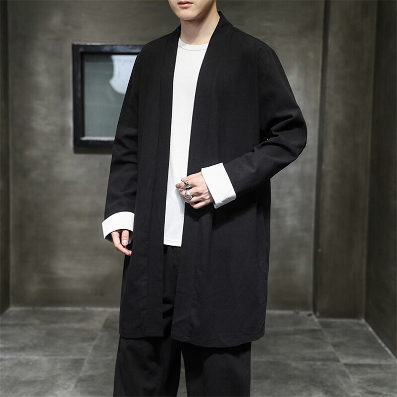 2025秋季新款风时尚潮流中长款棉麻披风男休闲外套NB25P75，男装风衣，星座815（原A203）