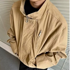 巴恩风外套男款春秋美式复古cleanfit立领工装飞行员夹克潮牌高街，男装夹克，星座506
