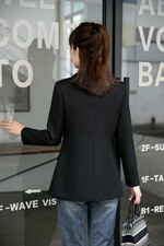 【现货】气质职场淑女黑色金纺外套，其它，水锦红