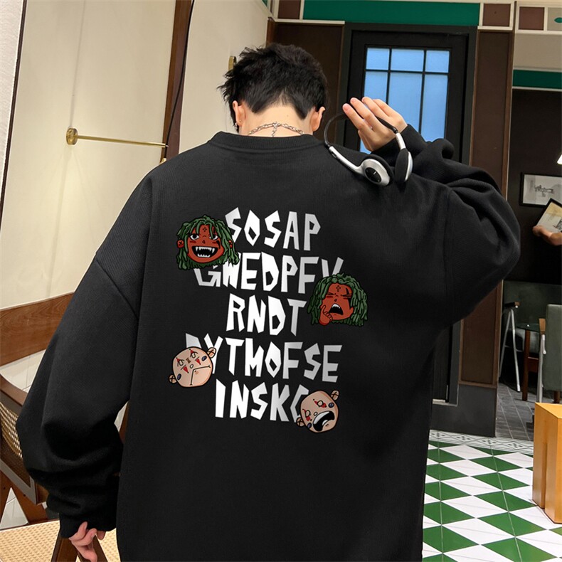 华夫格！华夫格上衣男圆领华夫格卫衣男大码长袖t恤男HY207-特P23,男装T恤,电商B367