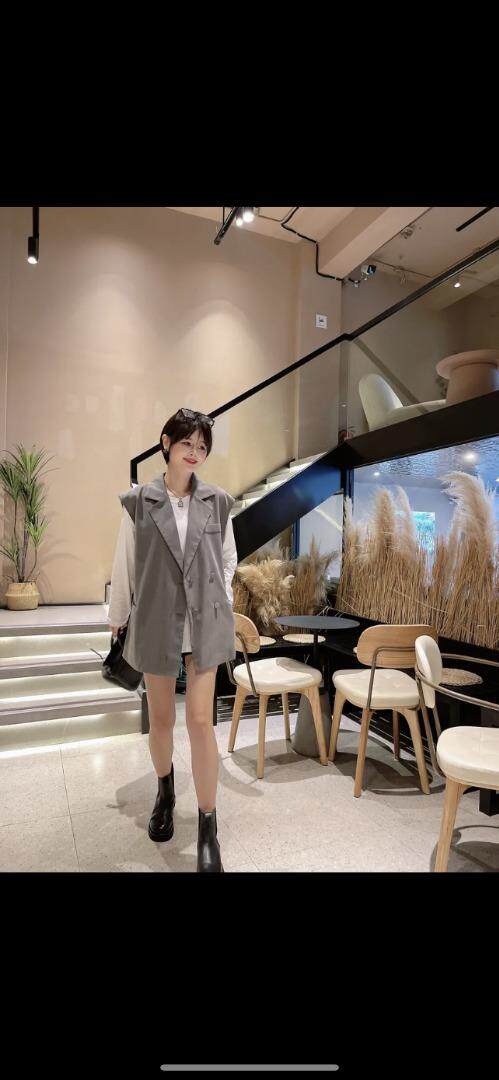 宽松版马甲，女装马夹，杏花