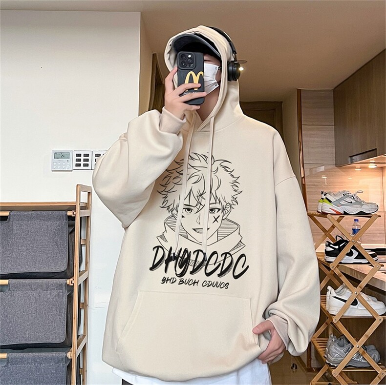 电商DSA028-MT21V208100聚酯P35新款潮流印花连帽卫衣男限49,男装卫衣,电商A028