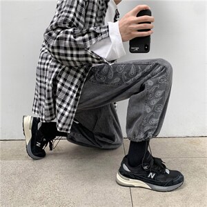 腰果花拼接直筒牛仔裤欧美街头嘻哈束脚裤ins潮牌工装裤GK99-P45,男装牛仔裤,星座1008-1