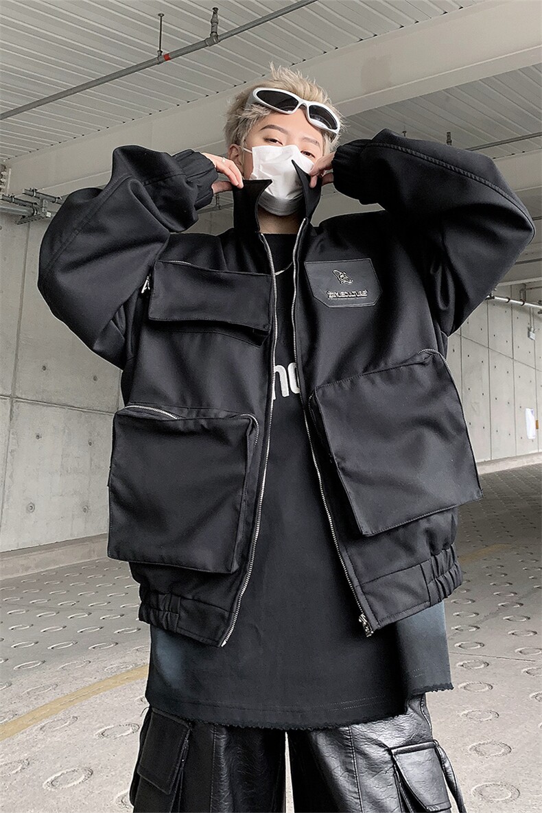 男装夹克24春季小众解构立体大口袋短款外套XZ514-2-202412-P128,男装夹克,星座514-2(原B239)