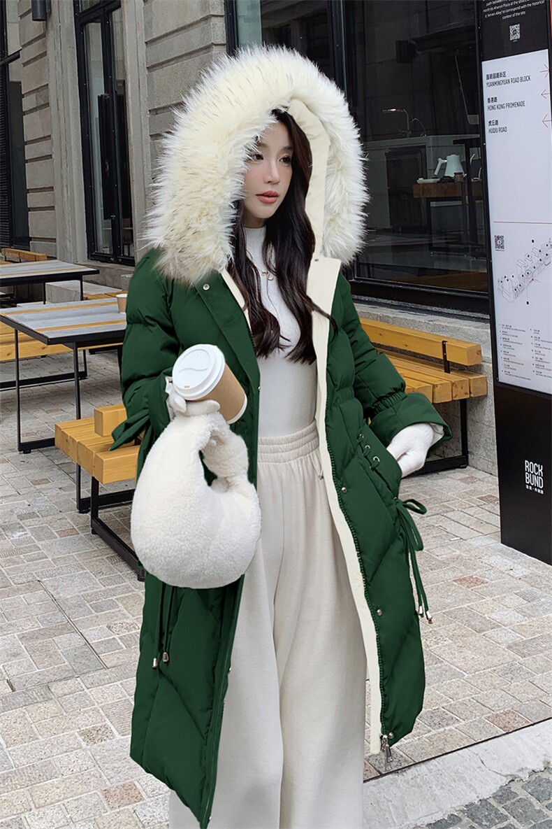 2023年长款纯色气质大毛领时尚潮羽绒棉衣,女装棉衣/棉服,艾仟回(原伊仟回)