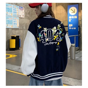 J9960-P70美式嘻哈高质量刺绣宽松潮牌棒球服夹克图片