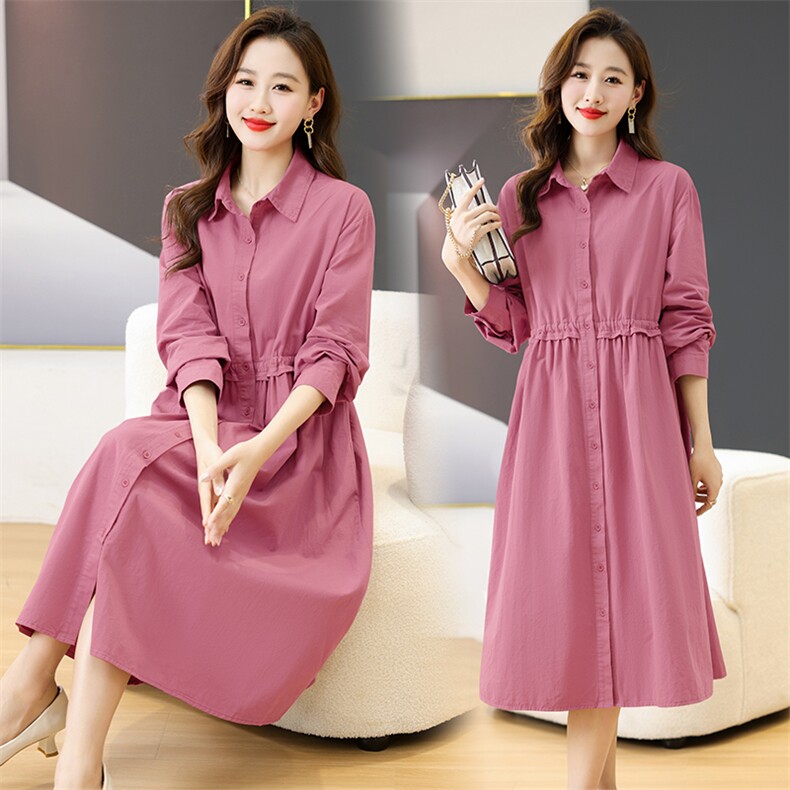 专柜连衣裙女春秋季2024新款气质收腰显瘦中长款裙子，女装连衣裙，芙芮