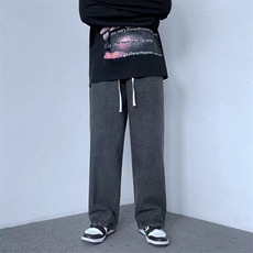 复古牛仔裤男韩版潮流宽松直筒裤水洗垂坠感阔腿拖地长裤N728-P40，男装牛仔裤，星座1008