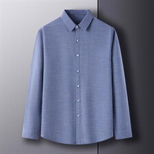 2022长袖衬衫春秋季新款男装中年纯色商务休闲衬衣薄款男士上衣，男装衬衫，电商B212（原钱塘6029）