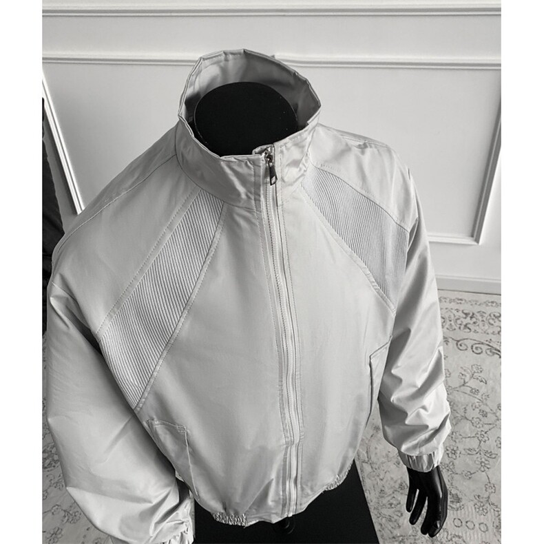 1美式罗纹拼接袖子褶皱大码M-5XL教练夹克男JK78056P69控105，男装夹克，星座226-2