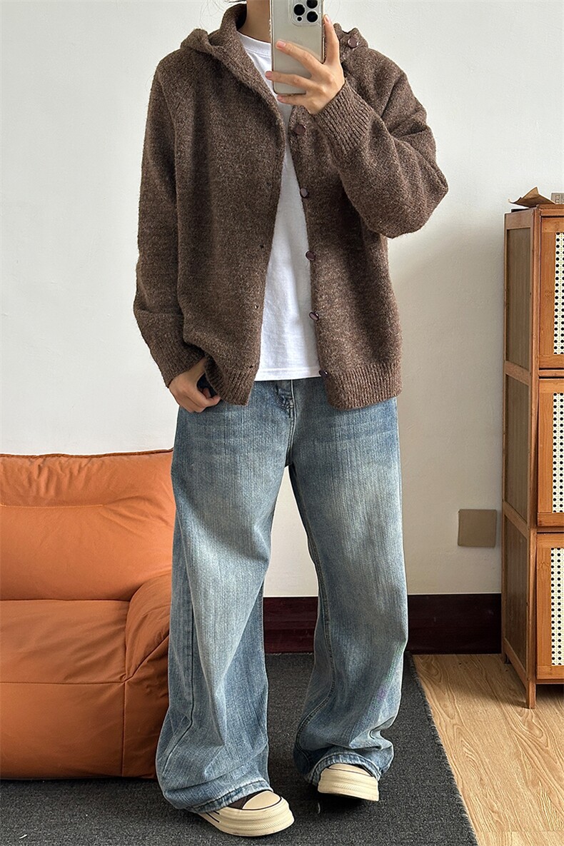 连帽毛衣开衫高品质鹿毛绒针织衫M-2XL图MY1028-P55,男装针织衫/毛衣,星座301C-5