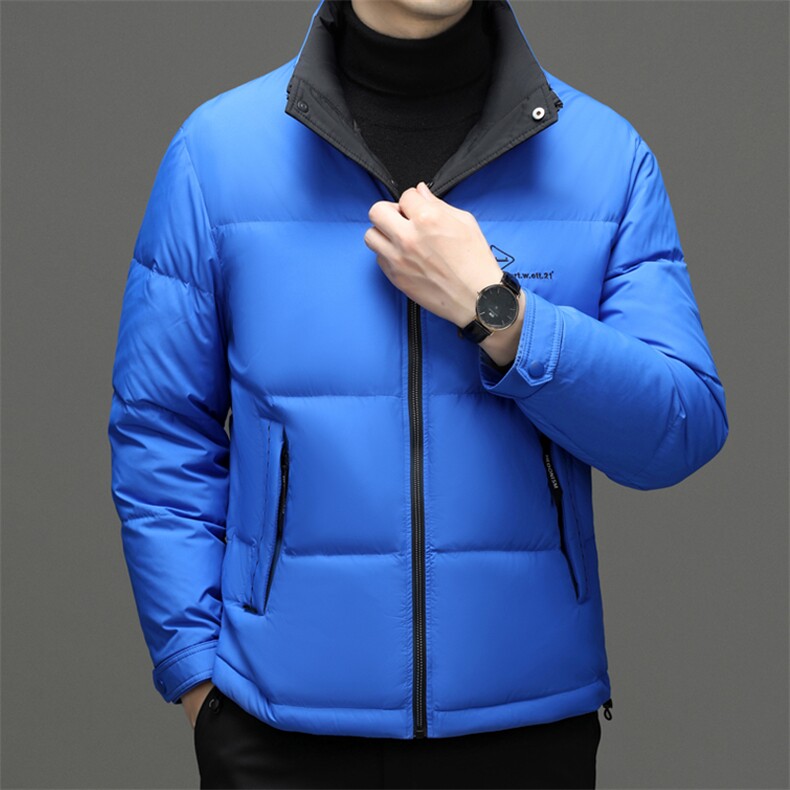 新款御寒羽绒服男士短款保暖宽松立领上衣中年休闲冬季保暖外套,男装羽绒服,电商B212（原钱塘6029）