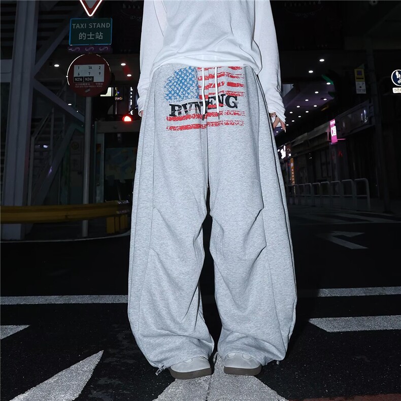 美式运动卫裤爵士阔腿长裤女嘻哈街舞宽松休闲跳舞裤子，女装休闲裤，星座1210-1