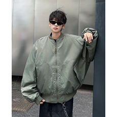 美式飞行员棉服夹克短宽廓形军绿色工装外套男秋冬棒球服，男装夹克，星座506
