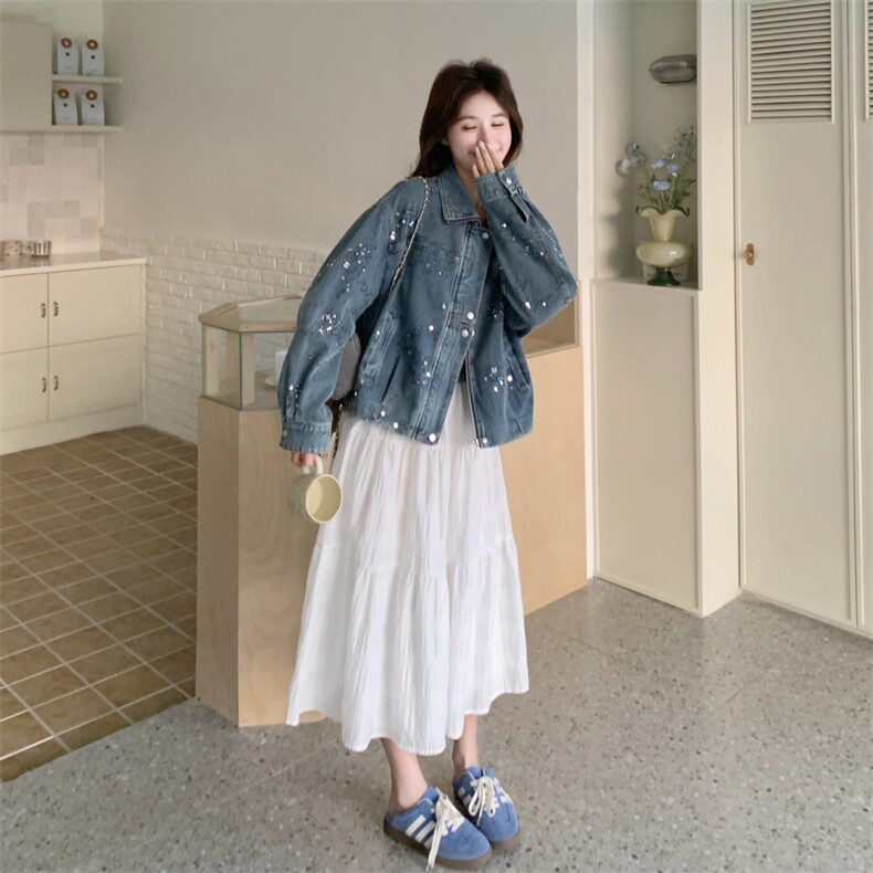 有备货26春季新款亮片牛仔外套6665-P180-K288,女装短外套,2C317