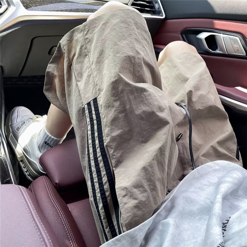 短裤男夏季宽松阔腿裤侧条纹五分裤直筒休闲裤子DK9050，男装牛仔裤，星座1116A-1（原606A）