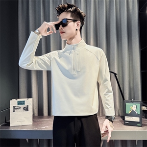 W1805-P58控78-卫衣ins潮牌长袖T恤2025新款春秋季口袋男装上衣服图片