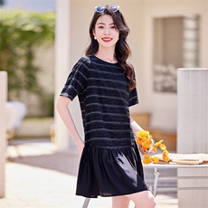 6.5设计感休闲时尚拼接连衣裙，女装连衣裙，梦芯尔