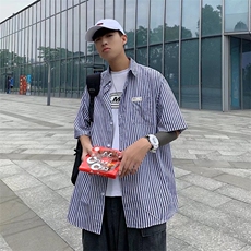 夏季新款衬衫潮流慵懒男方领衬衫P28，男装衬衫，星座1116-2