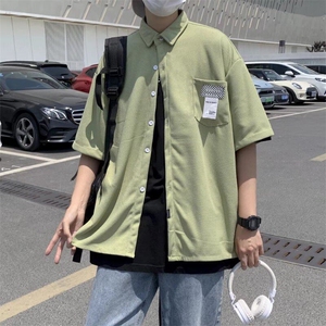 短袖衬衫男夏季外套衬衣潮流春秋季新款港风休闲五分袖CY1168-P36图片