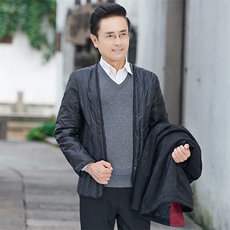 风唐装中老年可脱卸内胆休闲长袖爸爸装白鸭羽绒服TF028-235，男装羽绒服，星座1105-3