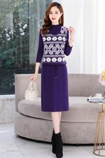 2021秋季新款时尚气质有女人味的两件套毛衣连衣裙，女装连衣裙，金典明美