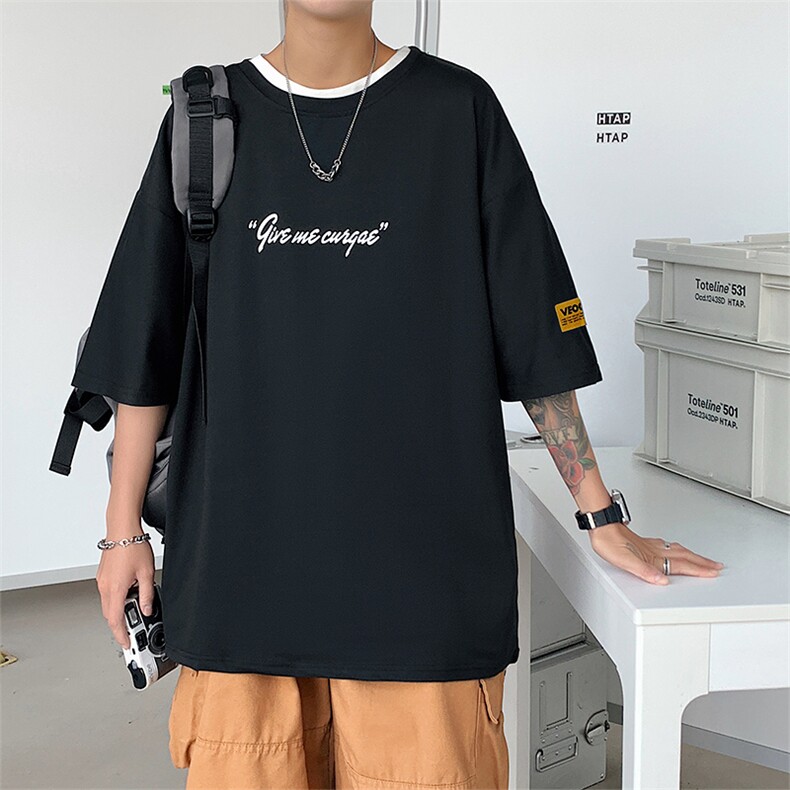 夏季男士短袖T恤简约纯色宽松TC2006-P25图片