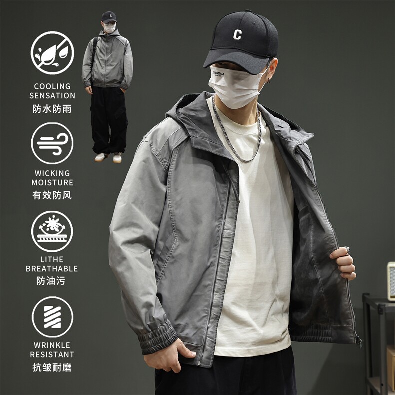 【限价289】2025秋季渐变色潮牌高端上衣宽松户外防风长袖外套男图片