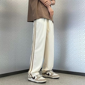 日系潮流青春流行潮男条纹时尚潮牌长裤休闲裤宽松型运动裤新款图片