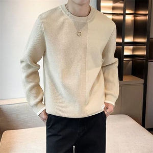 毛衣男士秋冬季新款内搭打底衫圆领套头毛线衣针织衫外套 MY05图片