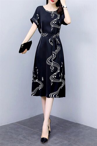 连衣裙通勤2022年夏季韩版中腰时尚显瘦大方，女装连衣裙，时尚俏佳人