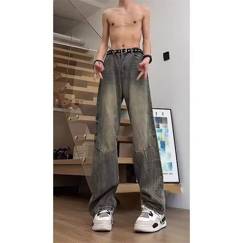 1506-1/K5001/P43.5个性字母牛仔裤嘻哈ins潮高街潮流痞帅长裤男，男装牛仔裤，星座1506-1