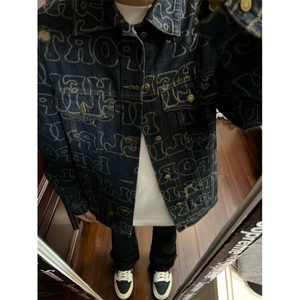 【有货】破洞满印牛仔外套男高级感痞帅美式工装夹克226HH-特P70图片