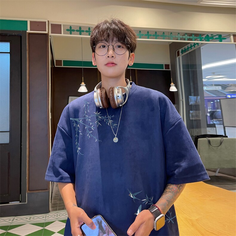 量大优供视频重磅麂皮绒短袖T恤男JPDX208-特P19,男装T恤,电商B367
