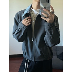 假两件可拆卸双层领夹克男春秋季cleanfit高级感短款外套，男装夹克，星座506A