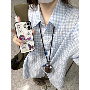 洋气百搭个性趣味纽扣衬衫男女2026夏季新款百搭小众上衣CS010图片