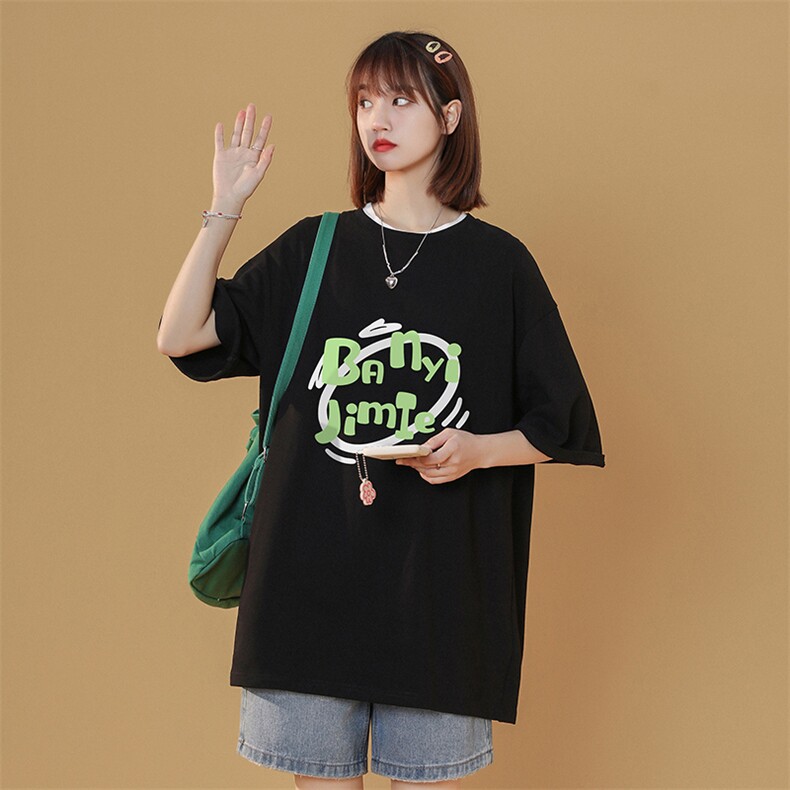 HXT1009TP25-控价39情侣夏季新款字母印花圆领中性短袖T恤男女,男装T恤,电商A102-1