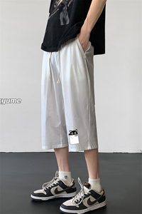 冰丝七分裤男大码速干短裤男五分裤 黑地板风格 QK72397-P25图片