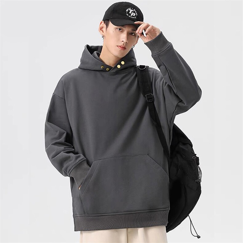 抖音得物高品质美式高街重磅曼巴棉古铜两粒扣连帽卫衣外套XS066，女装短外套，电商A486-1