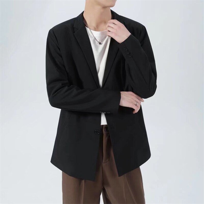 春秋商务风休闲西装外套男垂感韩版抗皱垂感宽松小西服D11,男装西服,星座1116A-2（原606A-1）