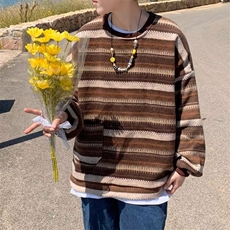 美式街头设计感圆领毛衣男慵懒风休闲针织衫GM44P40，男装针织衫/毛衣，星座1116-2