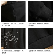 WY2133-P35加绒款-P40纯棉连帽卫衣男大码运动帽衫宽松薄砖墙，男装卫衣，电商A040A