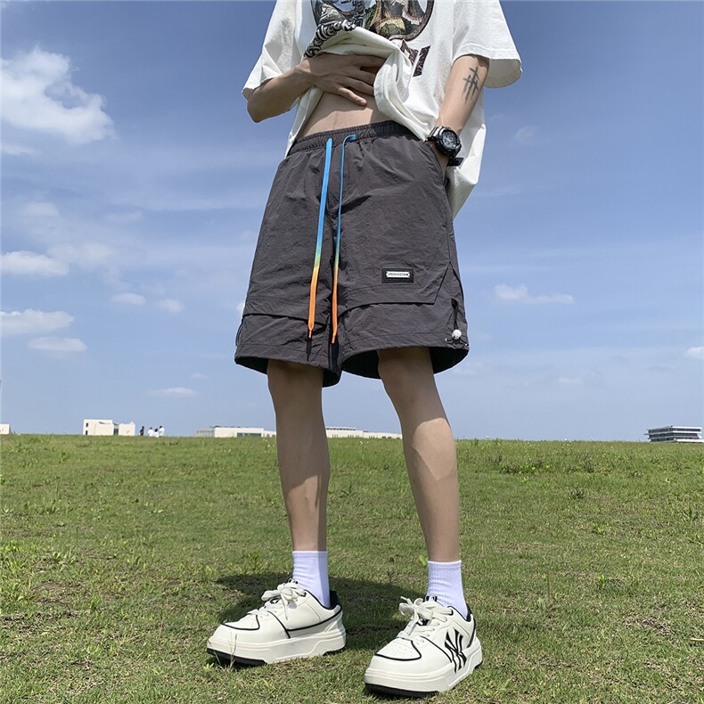 皱感【三防】金属皮标速干运动沙滩休闲短五分裤XK007-P50控68,男装牛仔裤,星座216(原A116)