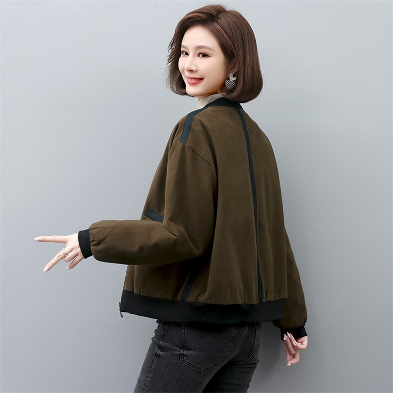 夹棉短外套女2022新款冬季加厚棒球服秋冬款妈妈夹克服,女装棉衣/棉服,忆绮罗