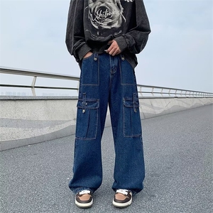 牛仔裤男秋季潮大码休闲裤子高街NK906P50图片