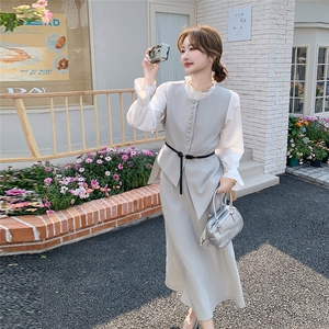 法式温柔设计感马甲套装女2025春秋新款超火好看衬衣半身裙三件套图片